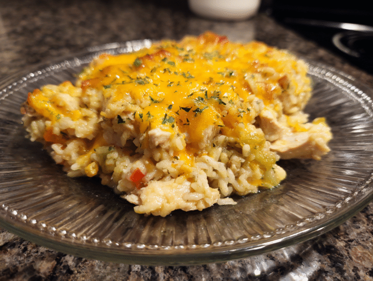 Cheesy Chicken and Rice Casserole recipe