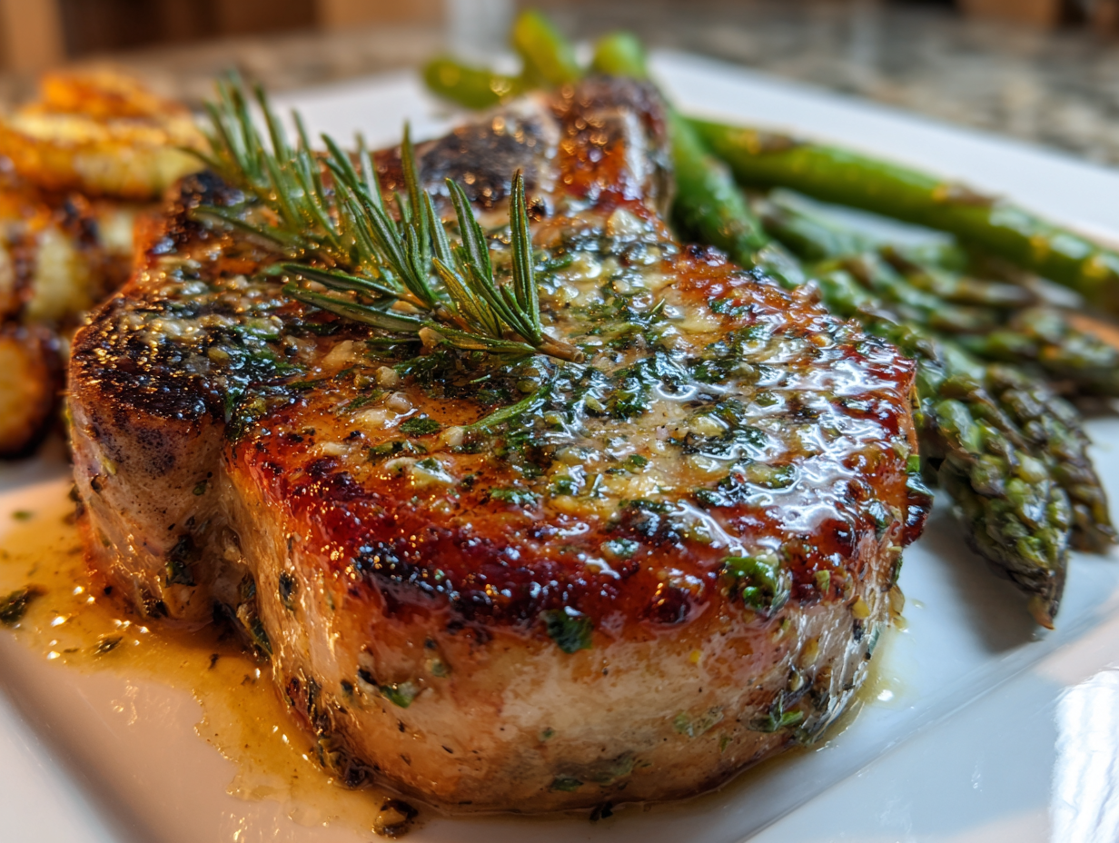 Garlic Butter Pan Seared Pork Chops recepi