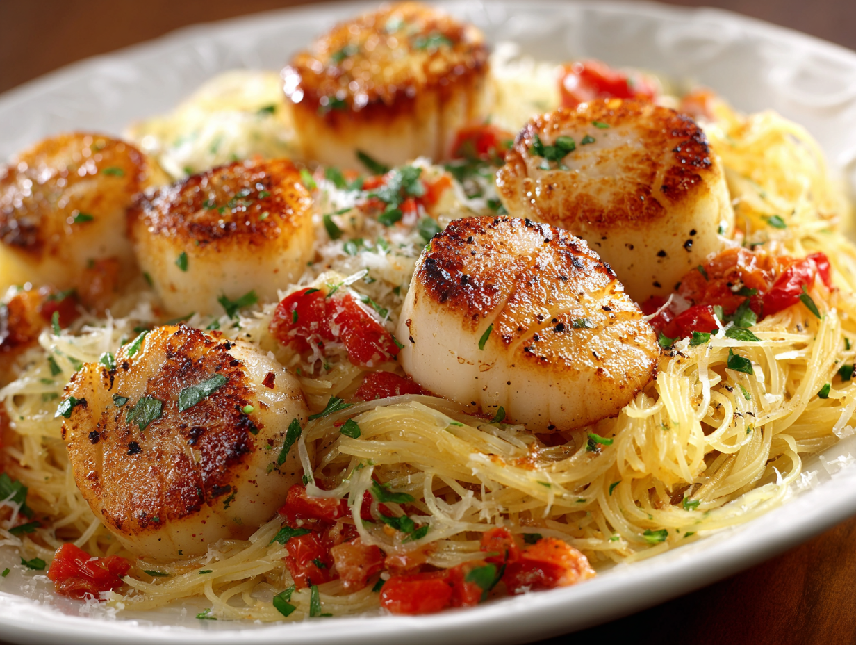 Sea Scallops with Angel Hair Pasta recepie