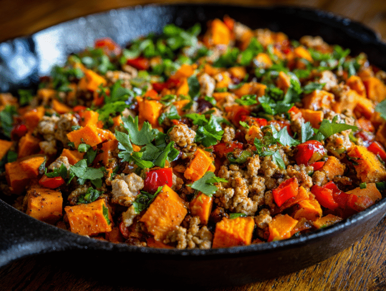 ground turkey sweet potato skillet
