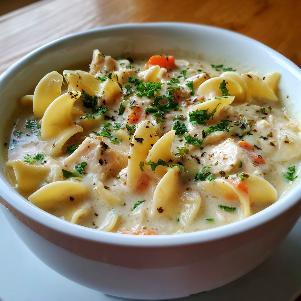 Creamy Turkey Noodle Soup Recipe