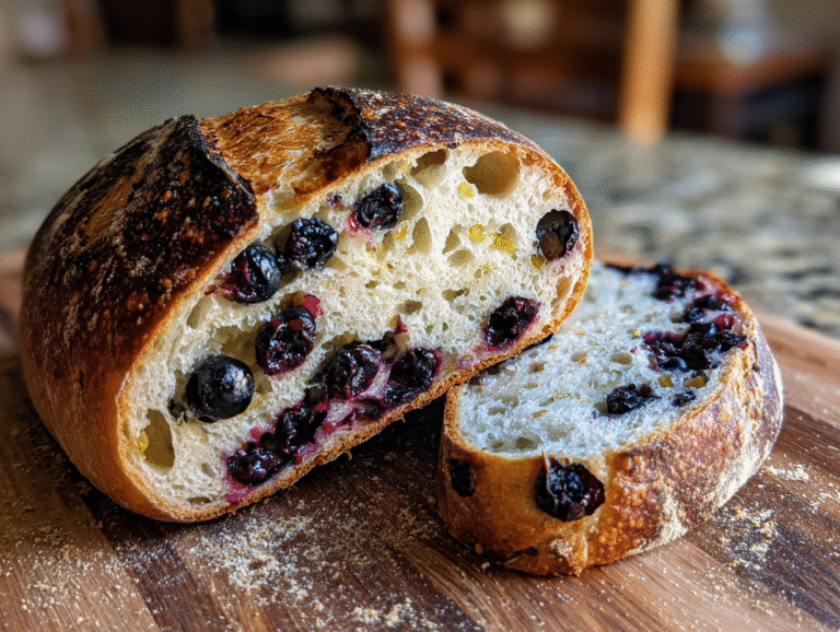 lemon blueberry sourdough bread