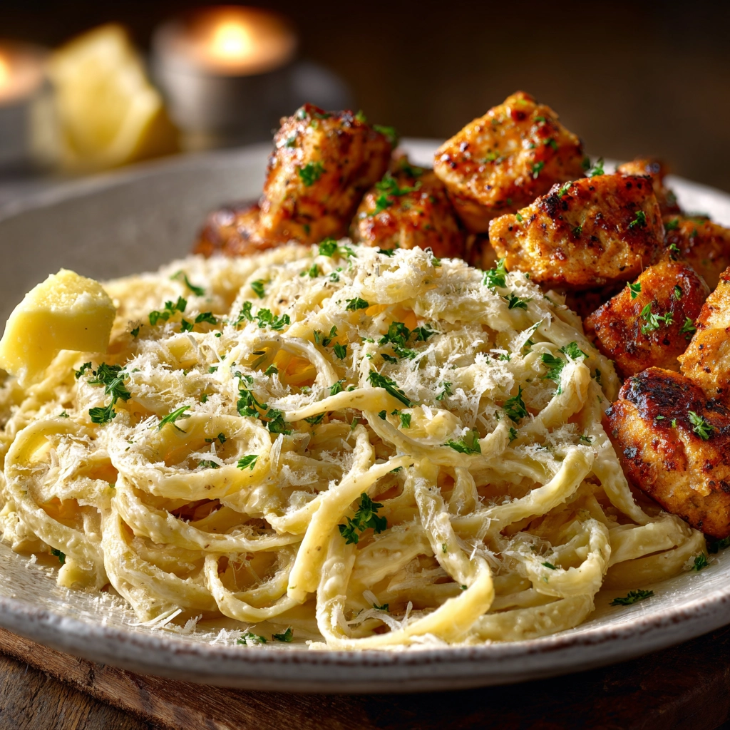 Creamy Parmesan Linguine with Lemon Garlic Butter Chicken Recipe