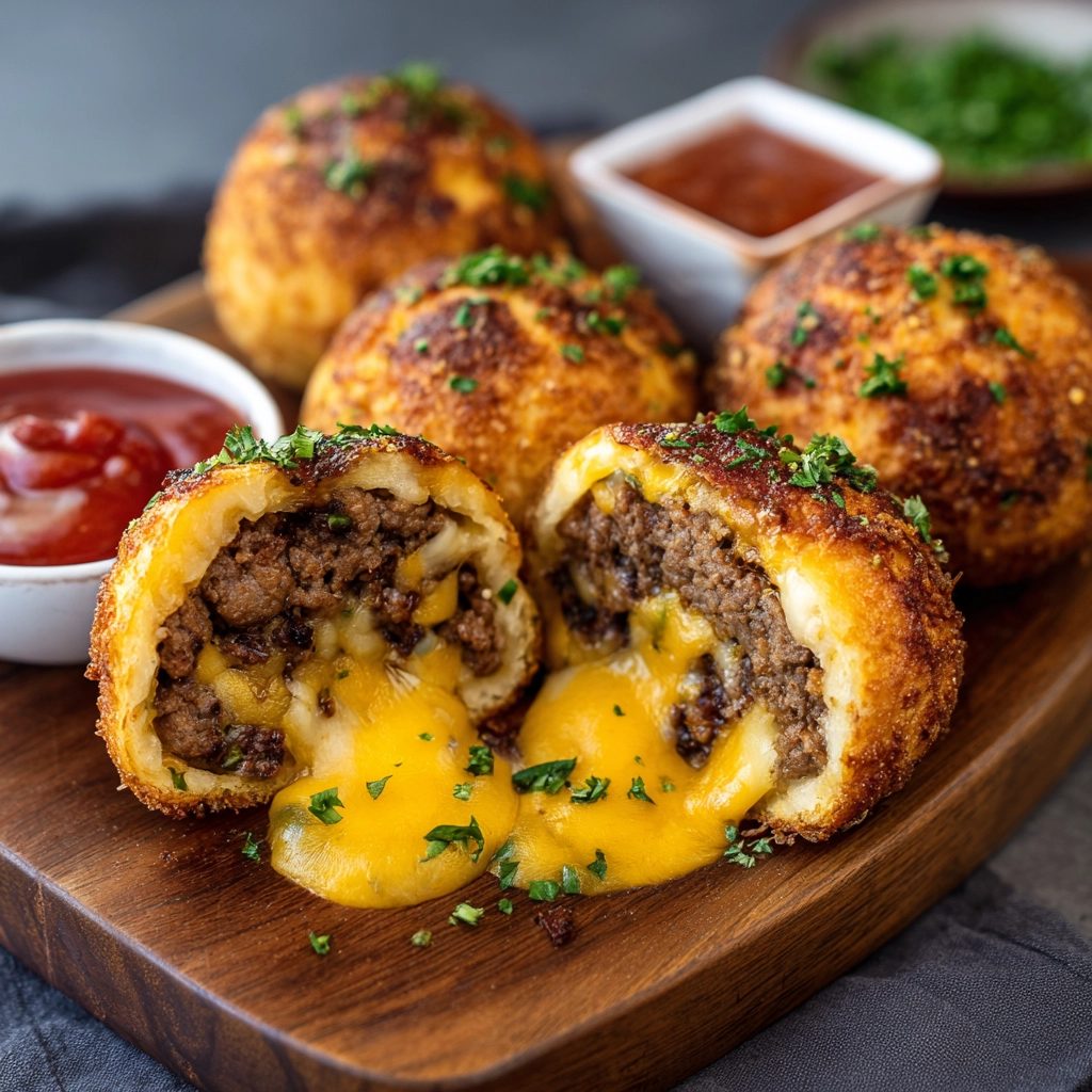 Homemade Garlic Parmesan Cheeseburger Bombs
