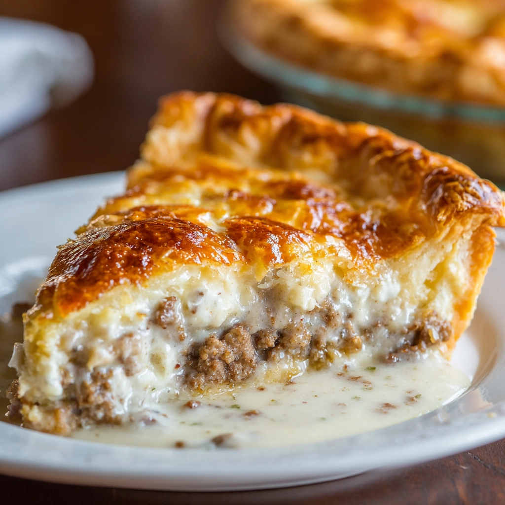 Homemade Sausage Gravy Puff Pie