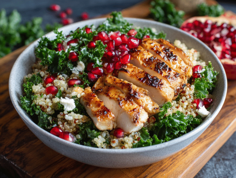 healthy easy chicken quinoa bowl