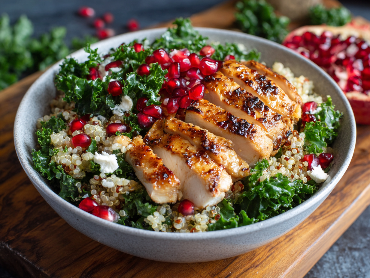 healthy easy chicken quinoa bowl