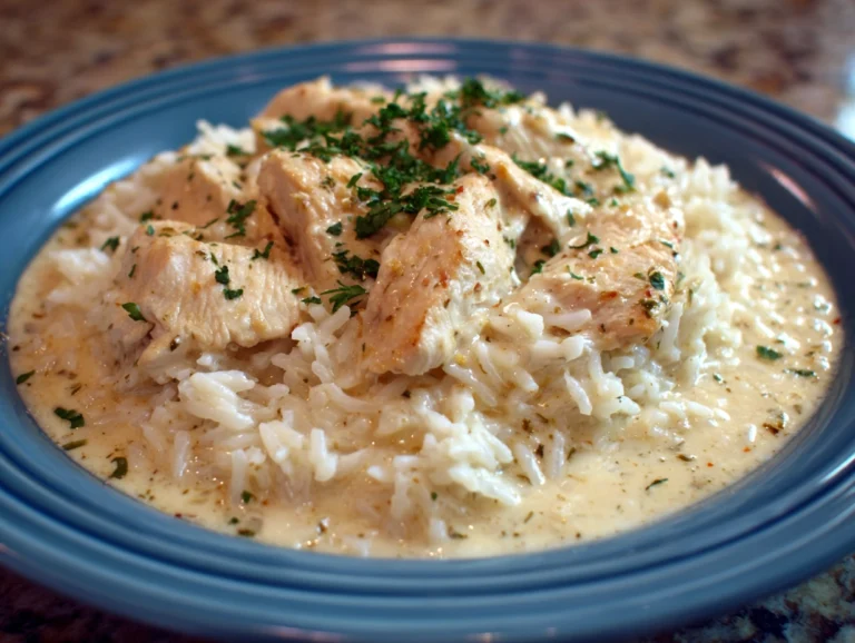 Creamy and Delicious Crockpot Chicken and Rice..