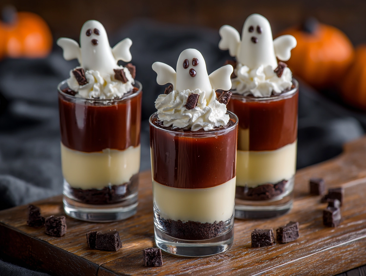 Delicious Ghosts in the Graveyard Halloween Dessert Shooters