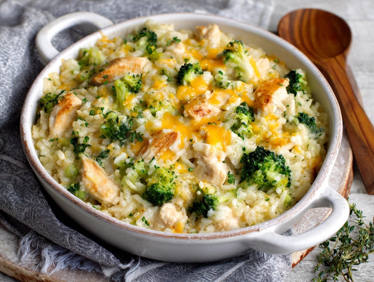 Easy Chicken Broccoli Rice Casserole Recipe.