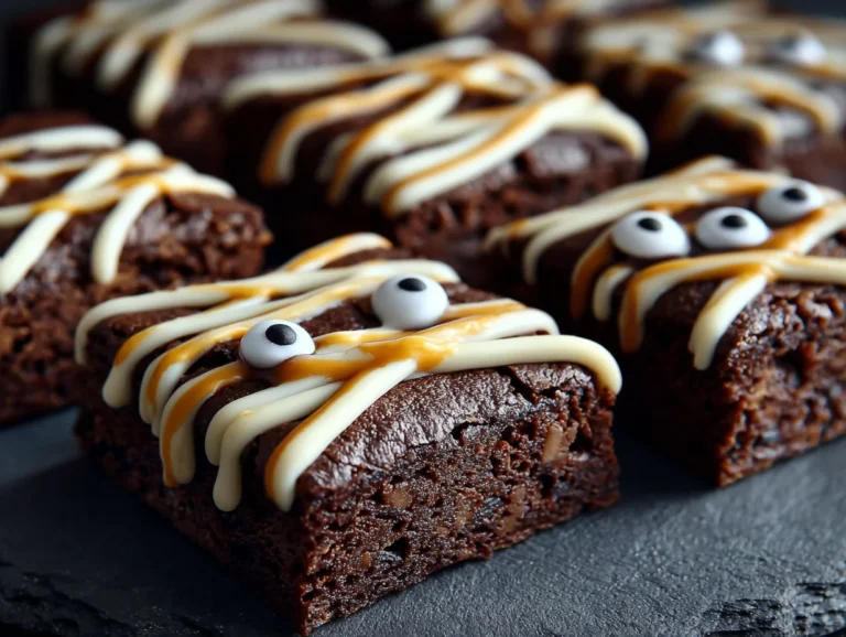 Easy Spooky Mummy Halloween Brownies Recipe