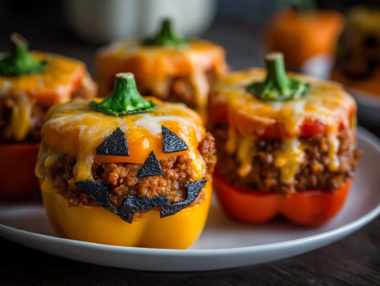 Jack-o’-Lantern Stuffed Peppers..