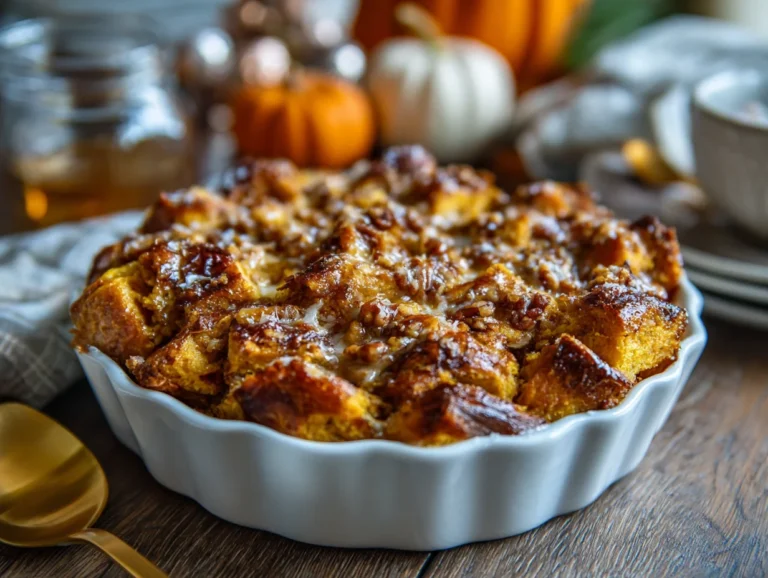 Pumpkin Praline Bread Pudding