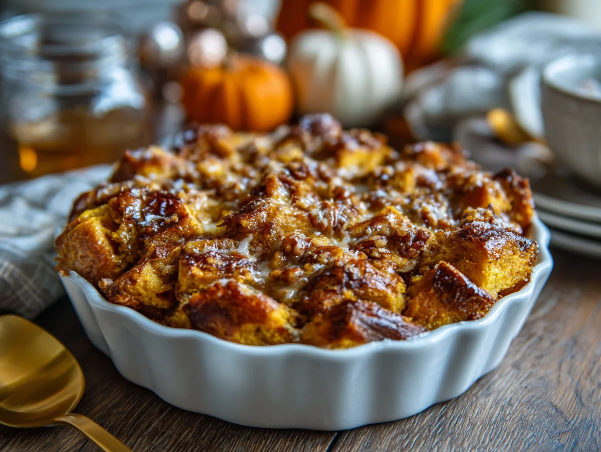 Pumpkin Praline Bread Pudding