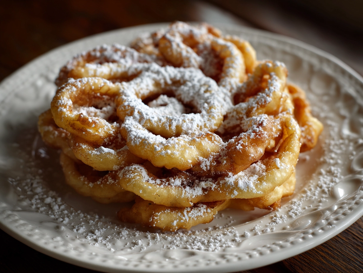 Fluffy and Crispy Homemade Funnel Cakes Recipe