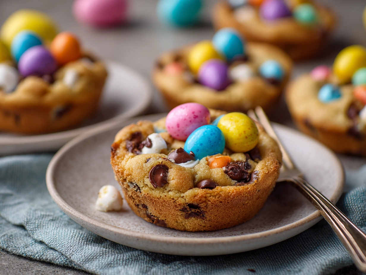 Easter Egg Chocolate Chip Cookie Cups
