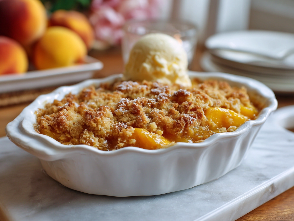 Easy Southern Peach Cobbler Recipe.