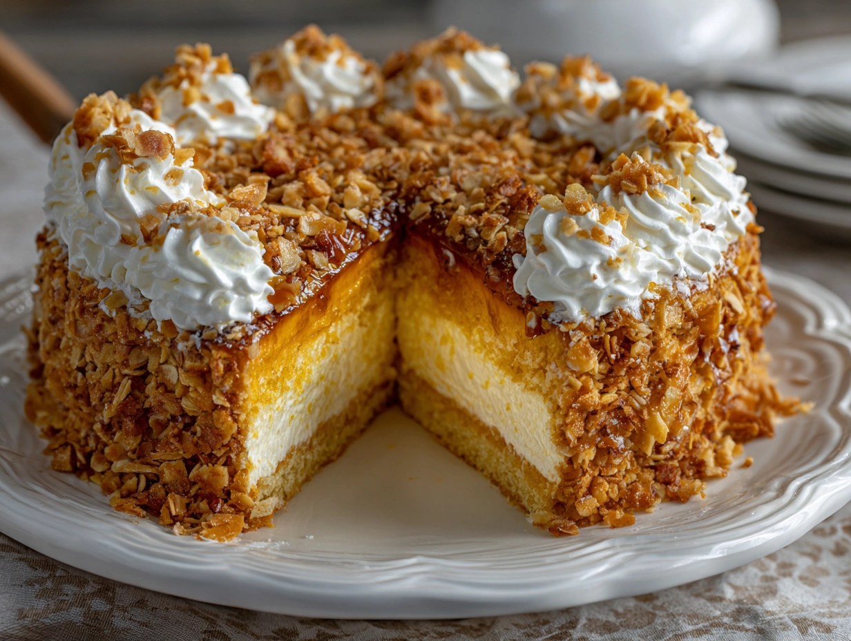 Sweet Pumpkin Crunch Cake Recipe.
