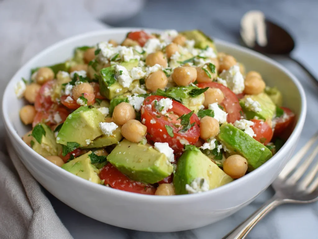 Chickpea Feta Avocado Salad
