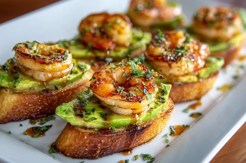 Garlic Shrimp Crostini with Avocado Recipe