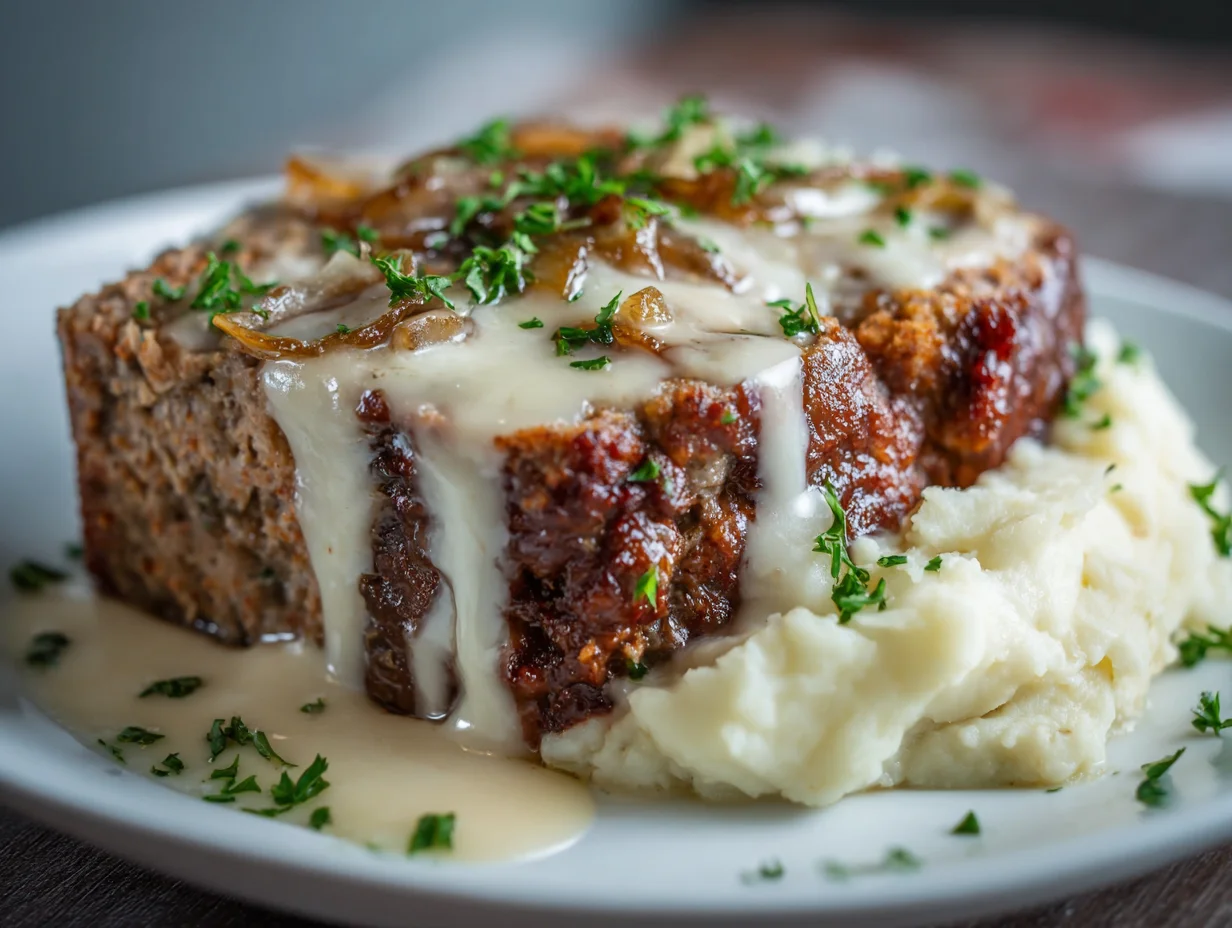 Crockpot French Onion Meatloaf