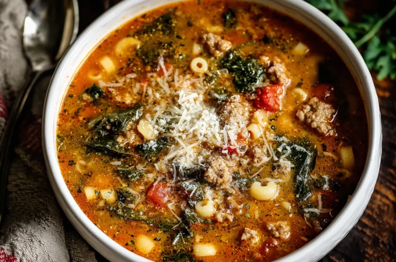 Cheesy Parmesan Italian Sausage Ditalini Soup Recipe