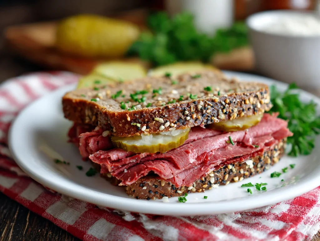Pastrami on Rye Sandwich