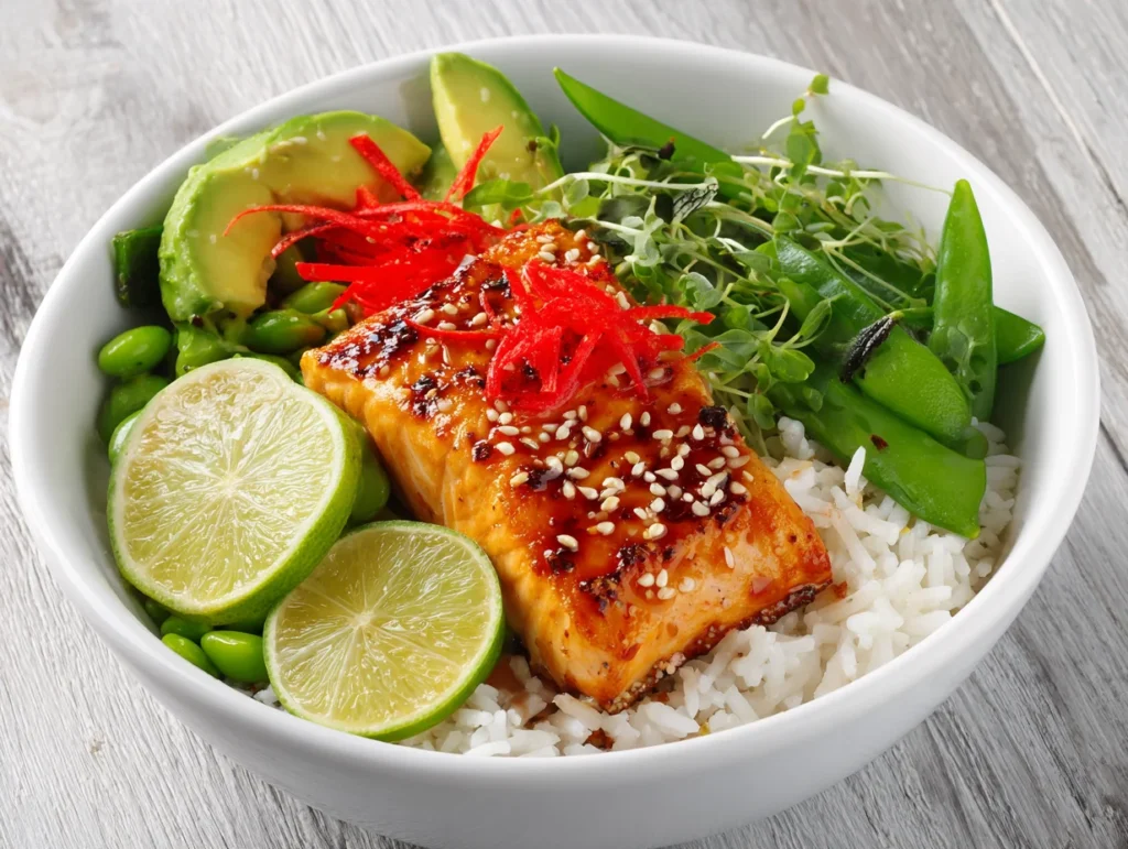 Zesty Salmon Rice Bowls