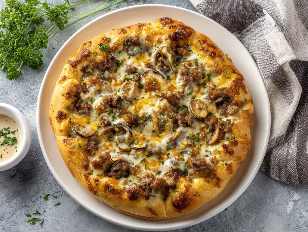 Biscuits and Sausage Gravy Pizza