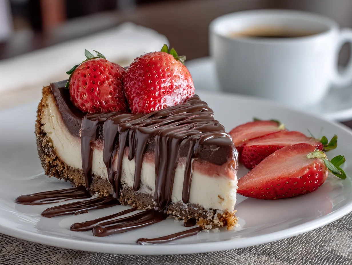 Chocolate Dipped Strawberry Cheesecake
