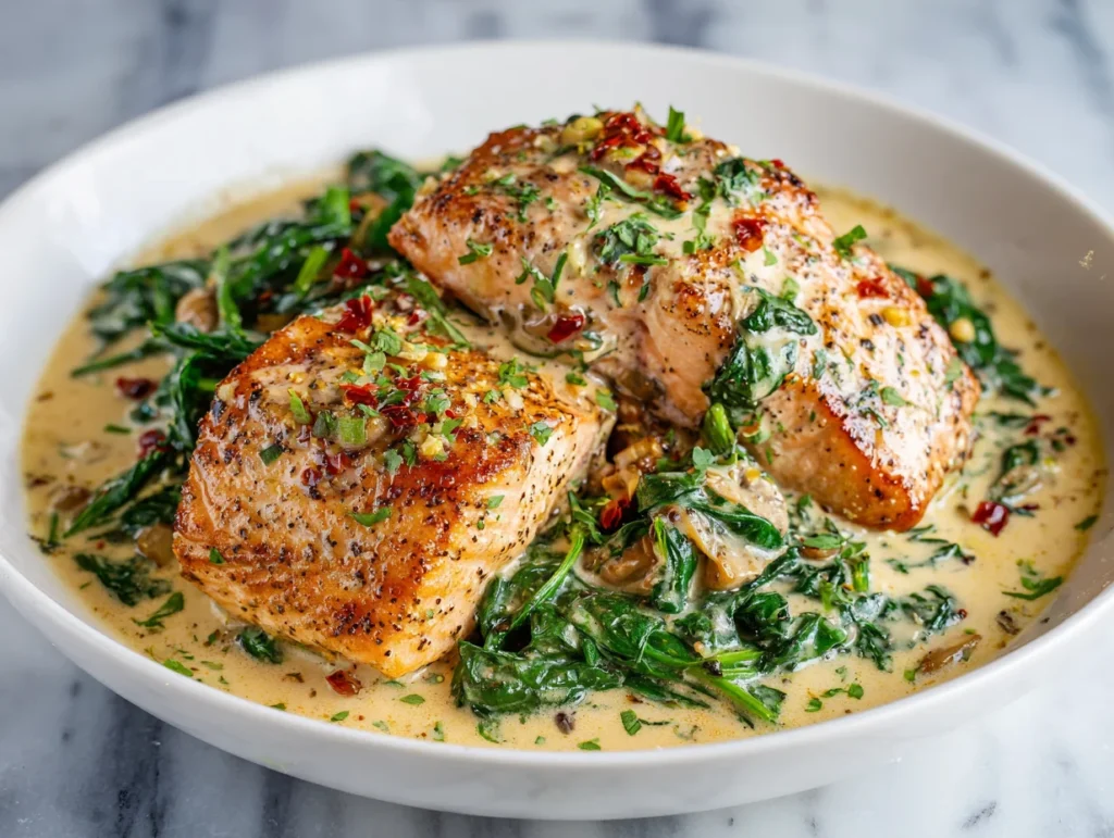 Creamy Garlic Butter Tuscan Salmon