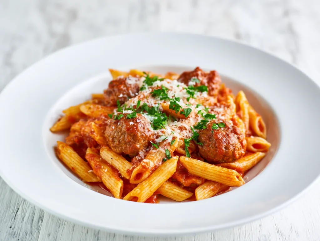 Meatball Pasta Bake