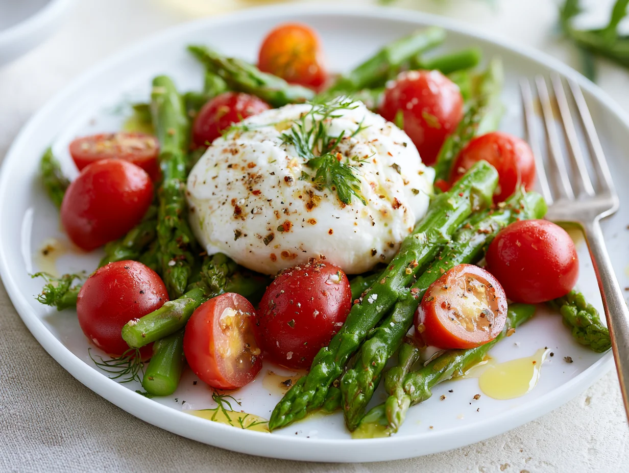 Asparagus Tomato Burrata Salad Recipe
