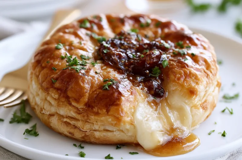 Baked Brie in Puff Pastry with Honey Fig Recipe