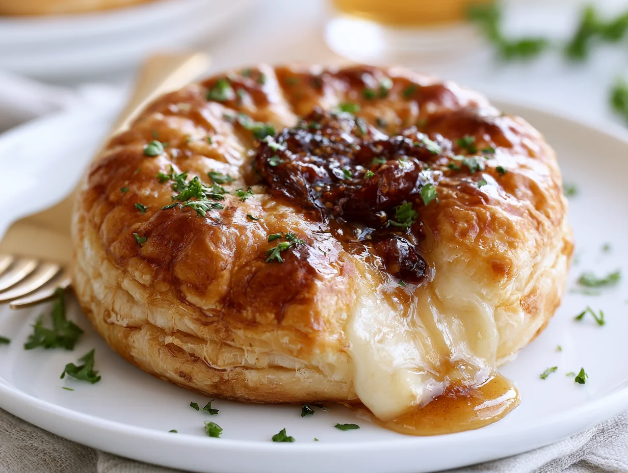 Baked Brie in Puff Pastry with Honey Fig Recipe