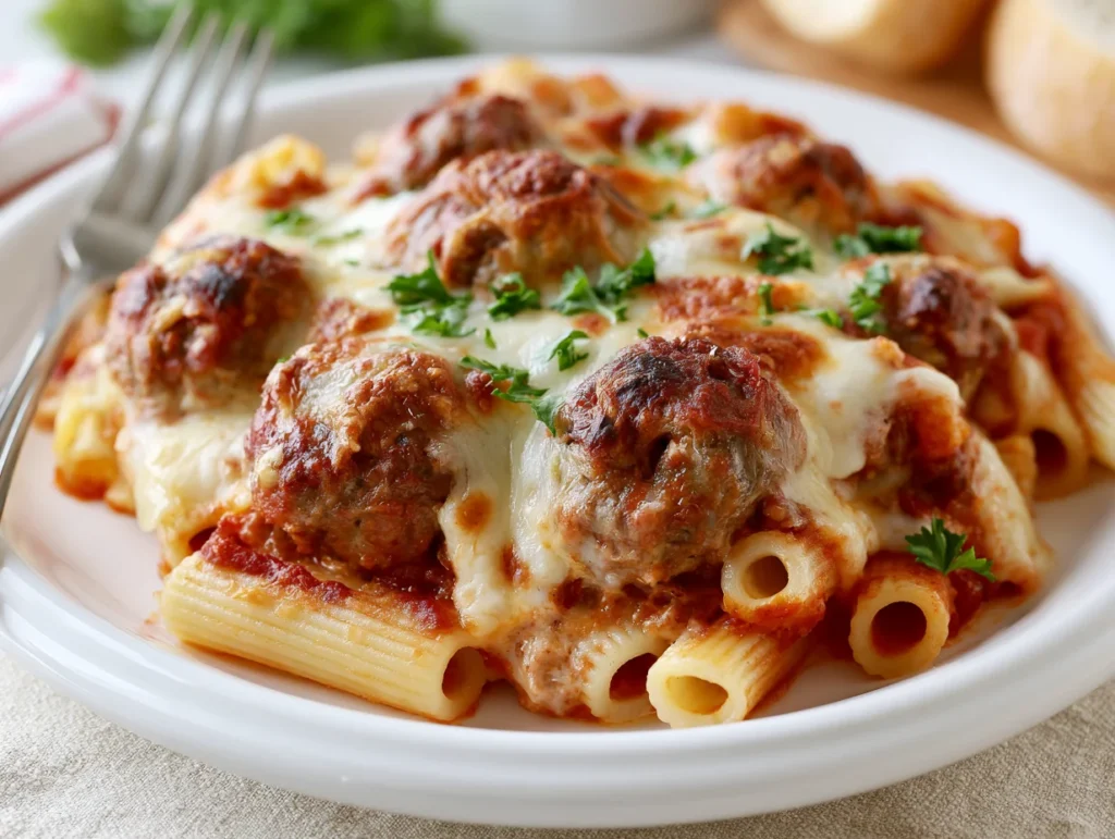 Baked Meatball Pasta Bake Recipe