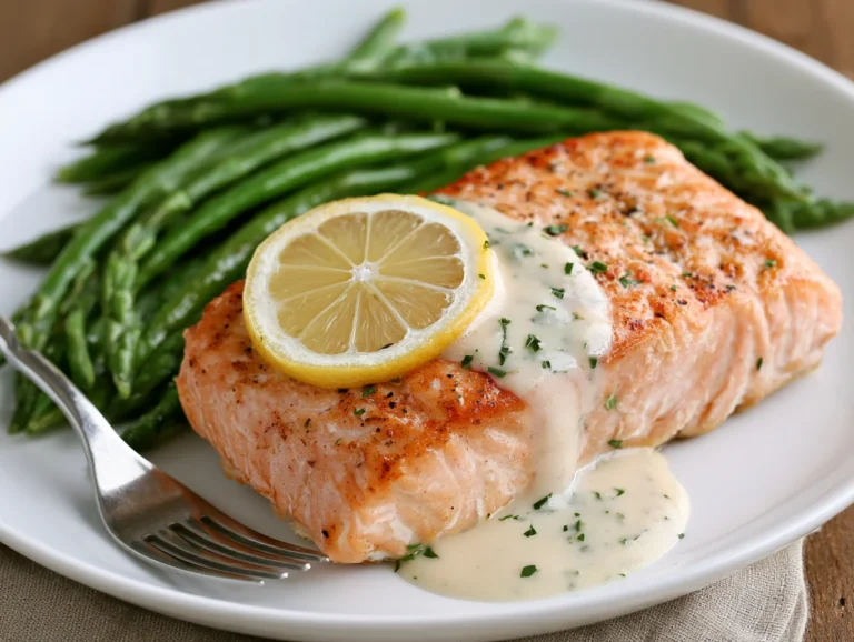 Baked Salmon with Lemon Butter Cream Sauce Recipe
