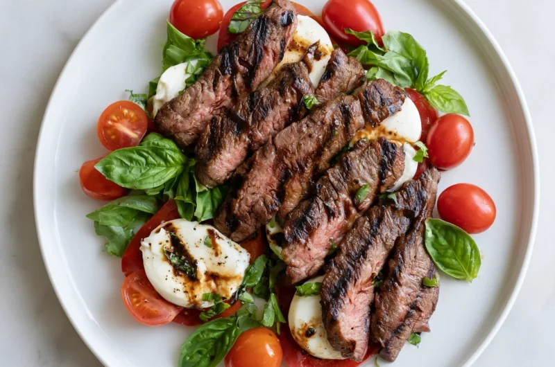 Balsamic Grilled Flank Steak Caprese Recipe