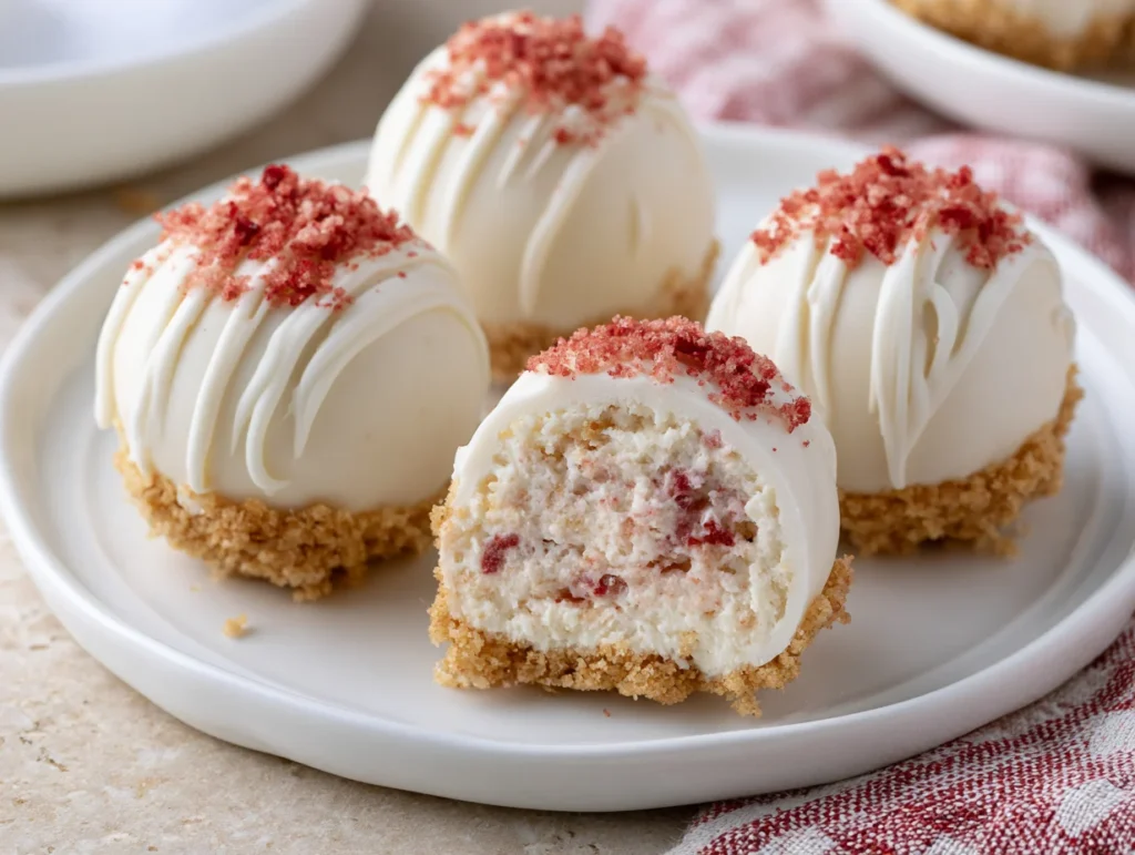 Bite-Sized Strawberry Cheesecake Truffles Recipe