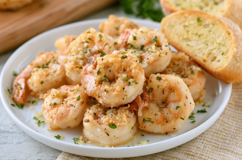 Buttery Garlic Parmesan Baked Shrimp Recipe