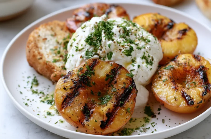 Charred Grilled Nectarines with Burrata Recipe