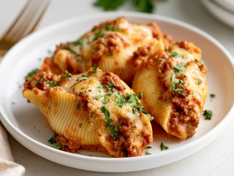 Cheesy Beef Stuffed Shells Recipe