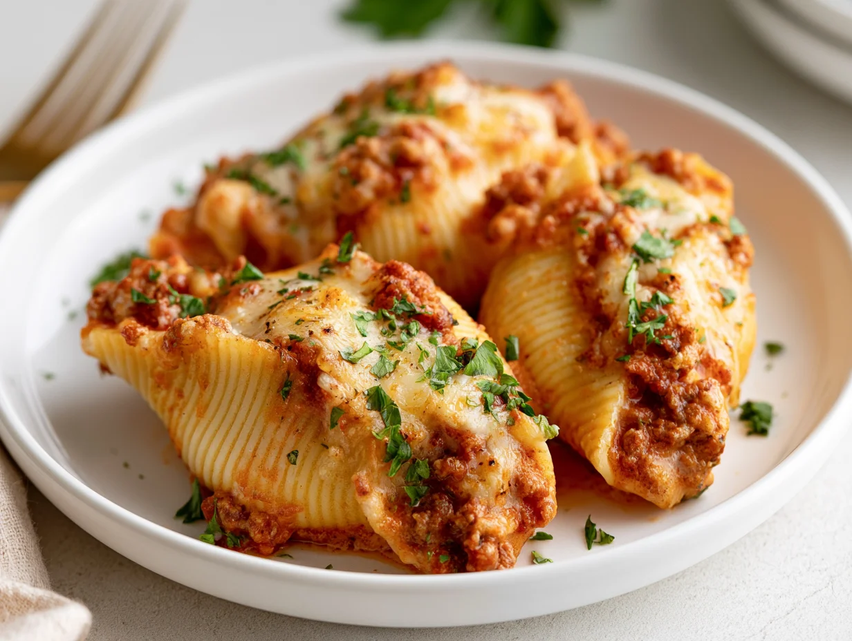 Cheesy Beef Stuffed Shells Recipe