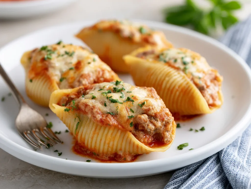 Cheesy Beef Stuffed Shells Recipe