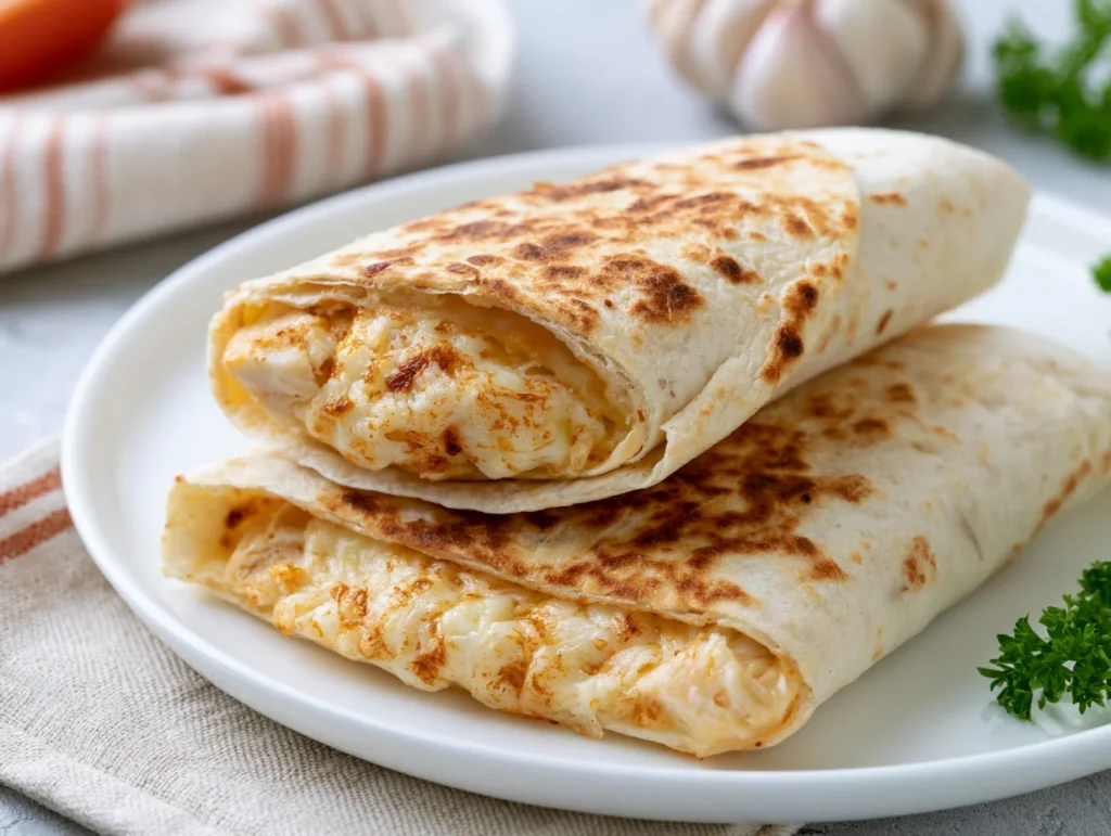 Cheesy Chicken Garlic Wraps Recipe