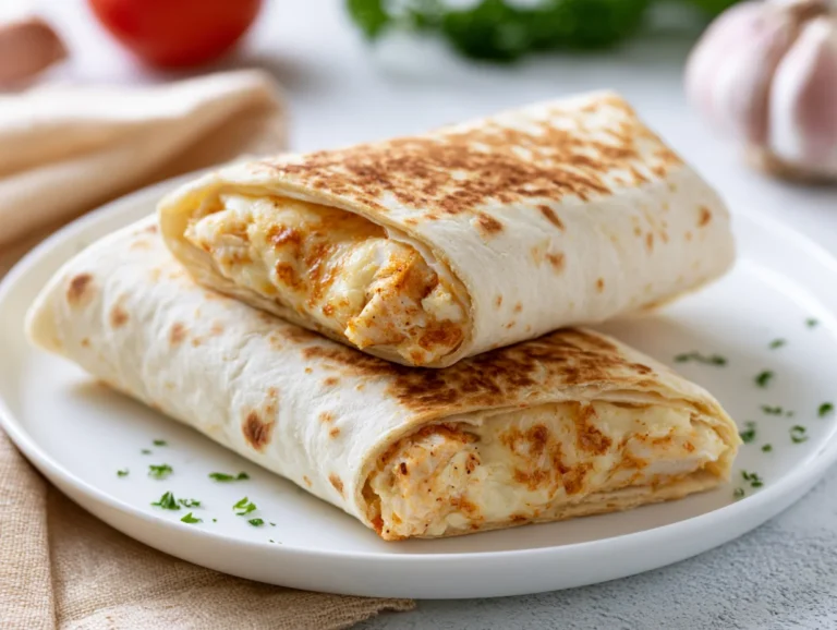 Cheesy Chicken Garlic Wraps Recipe