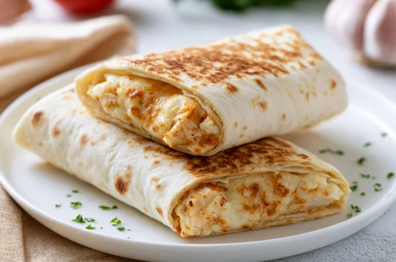Cheesy Chicken Garlic Wraps Recipe