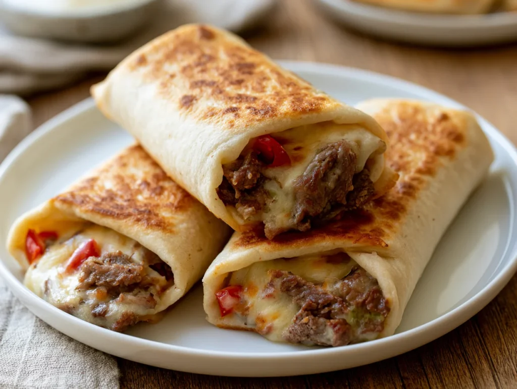 Cheesy Philly Cheesesteak Roll Ups Recipe