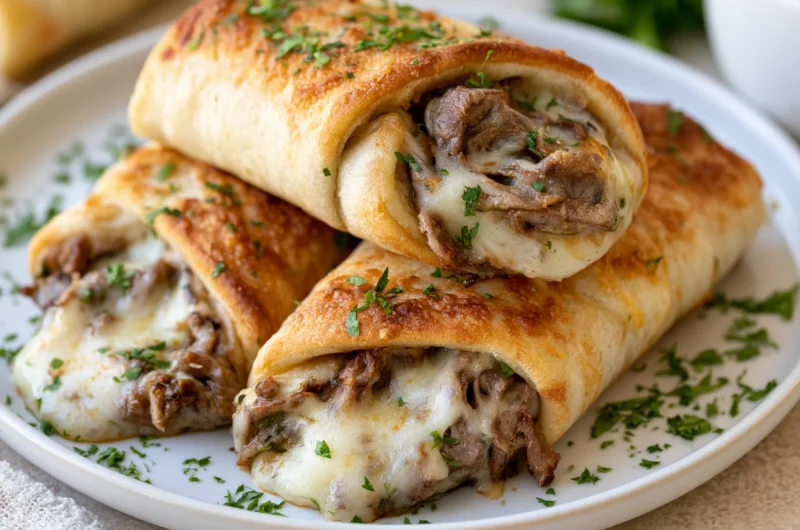 Cheesy Philly Cheesesteak Roll Ups Recipe