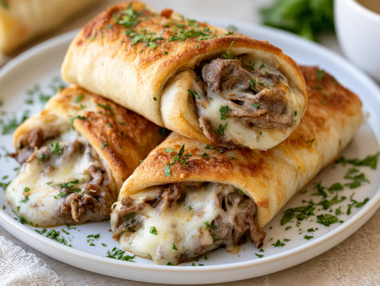 Cheesy Philly Cheesesteak Roll Ups Recipe